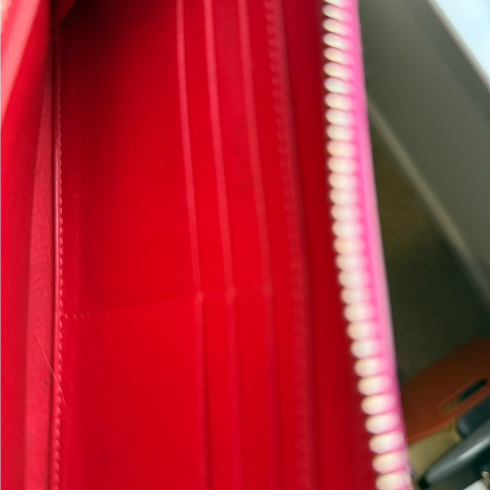 Christian Louboutin Vibrant Pink Clutch with Gold Accents - Picture 10 of 14